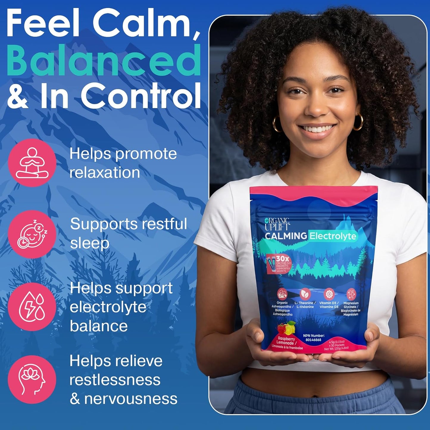 Organic Uplift Calming Electrolyte Drink Mix